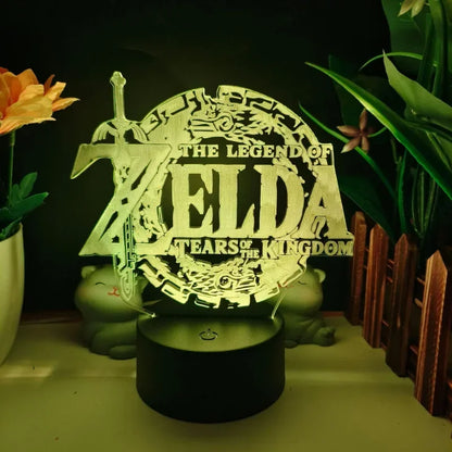 Legend of Zelda Night Lights Anime 3D Led Lamp Link Tears Of The Kingdom Lighting Bedroom Decoration