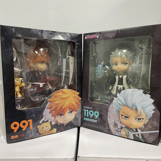 Bleach Kawaii Cute Mini Anime Figurines, Hitsugaya Toushirou, Ichigo Kurosaki, Chibi Figures 10cm