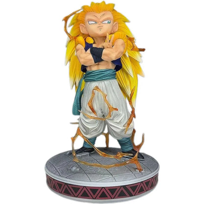 Super Saiyan Gotenks Anime Figurines, Dragon Ball Z Figures Ghost Squad Statue Figures Collection 24 CM