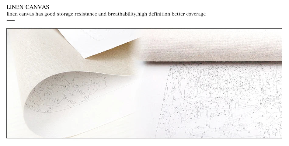 Animals and Landscape Paint by Numbers Kit – 40x50cm DIY Canvas Scenery Painting for Adults with Frame