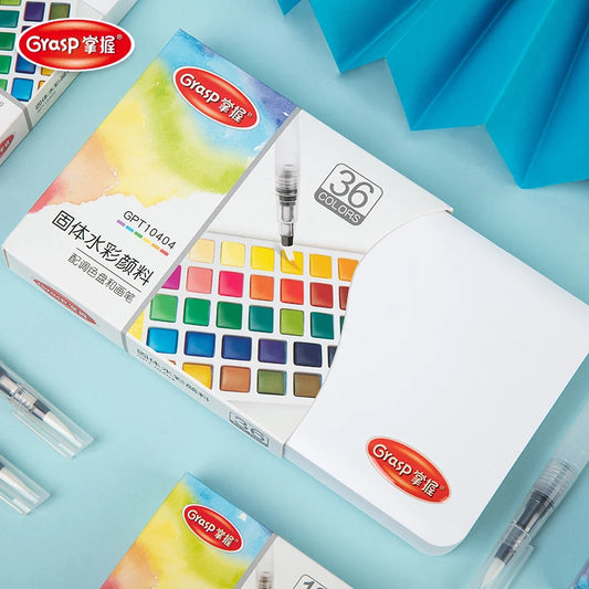 12/24/36/48 Colors Watercolor Paint Set with Water Brush Pens Art Supplies for Artists