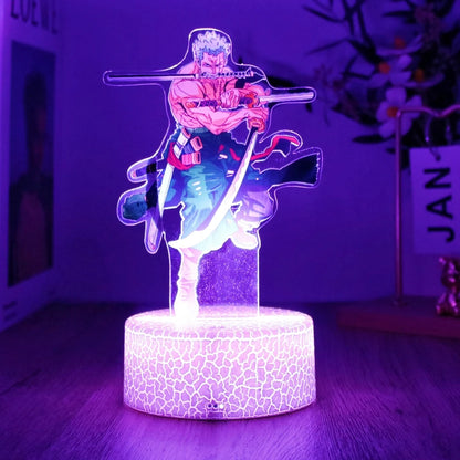 One Piece Anime Figures 3D Lamp PVC Action Collection Model Toys LED Night Light
