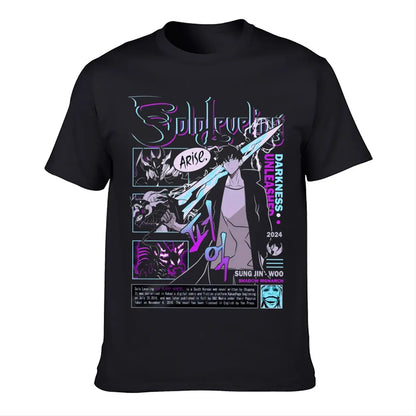 Solo Leveling Anime Fan Art Shirt, Shadow Monarch Sung Jin-Woo, Arise Igris Statue of God