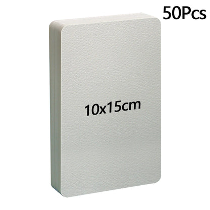 Blank Watercolor Paper Cards 50 PCS Portable Postcard 300g Square Round for Painting School Student Art Supplies