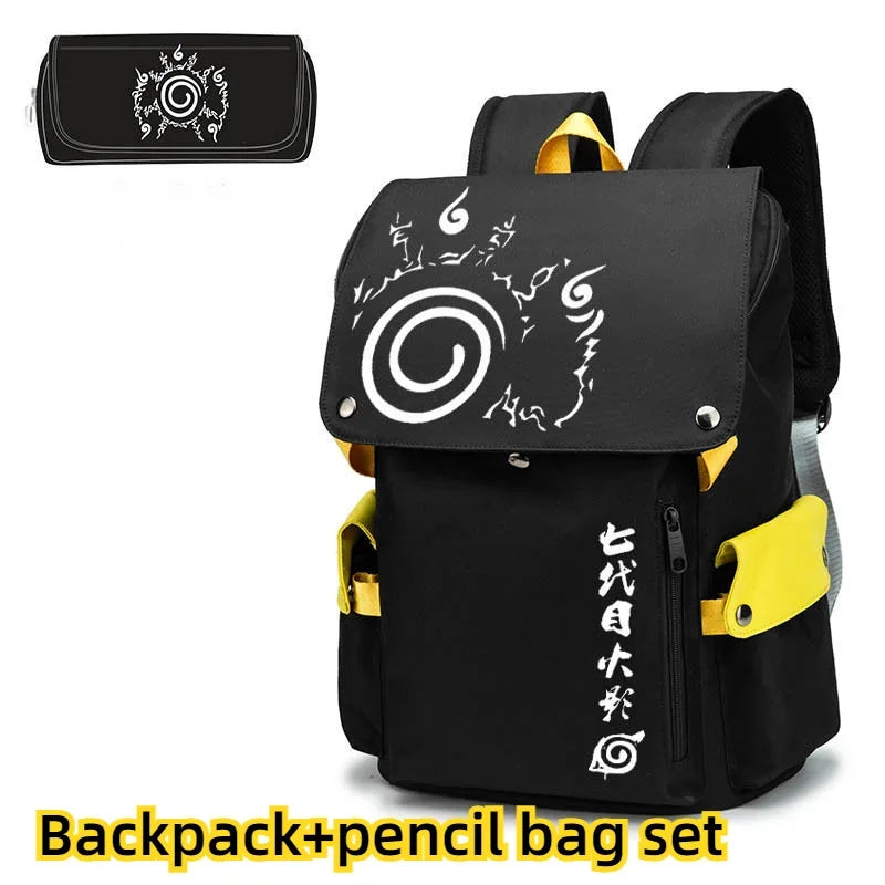 Naruto Shippuden Anime Backpack, Uzumaki Akatsuki School Students Schoolbag Leisure Computer Bag