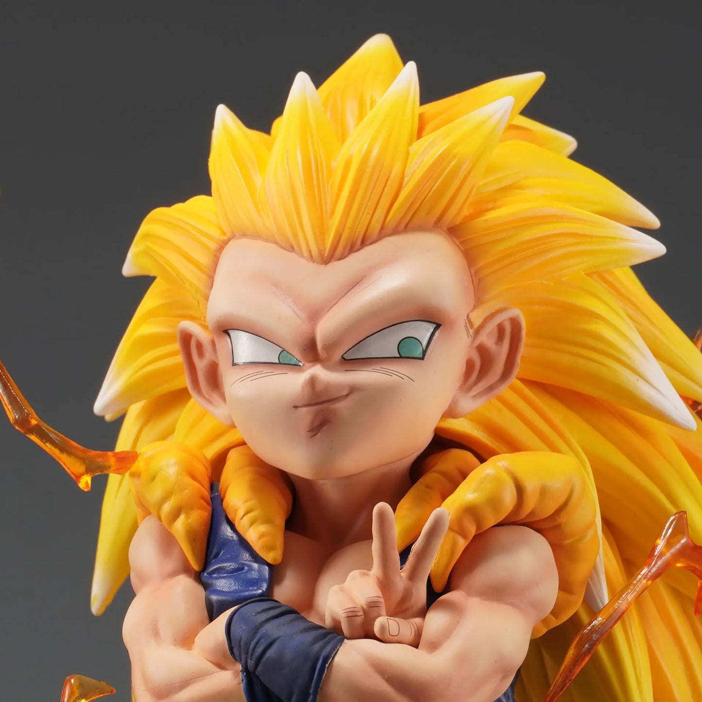 Super Saiyan Gotenks Anime Figurines, Dragon Ball Z Figures Ghost Squad Statue Figures Collection 24 CM