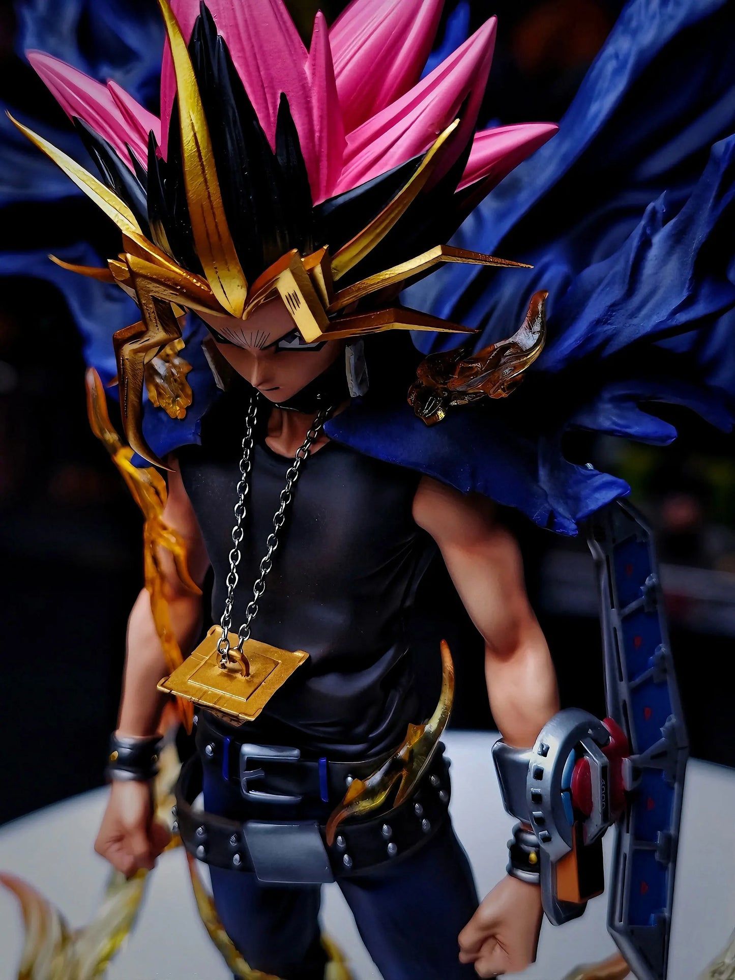Yami Yugi Muto Anime Figure, Dark Yugi Pharaoh Atem Yu-Gi-Oh Duel Monsters Action Figurines PVC Statue 28 CM
