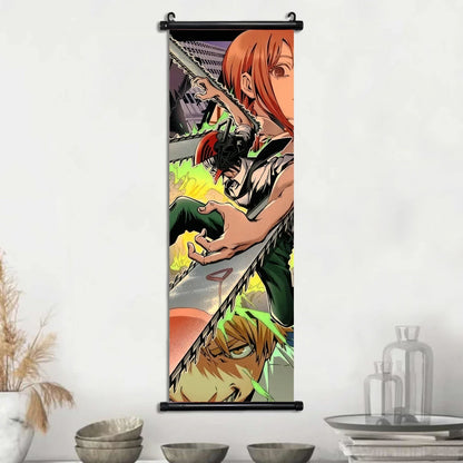 Chainsaw Man Anime Canvas Scrolls Collection, Wall Art Hanging Print Poster Home Decor