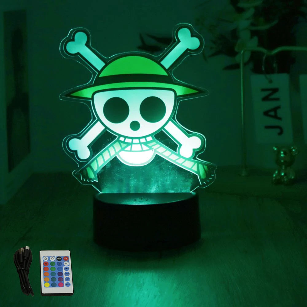 One Piece Anime Figures 3D Lamp PVC Action Collection Model Toys LED Night Light