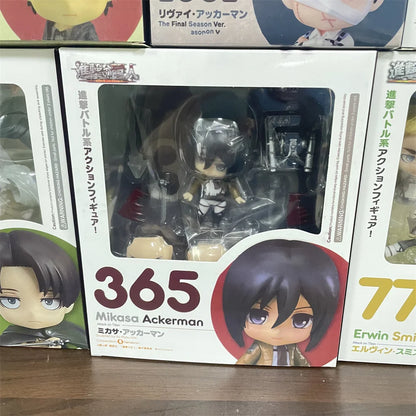 Attack on Titans Chibi Cute Kawaii Anime Figures, Mikasa, Eren, Levi Ackerman, Erwin Smith, Hange Zoe, Reiner Braun Action Figurines PVC Toys Model 10 cm