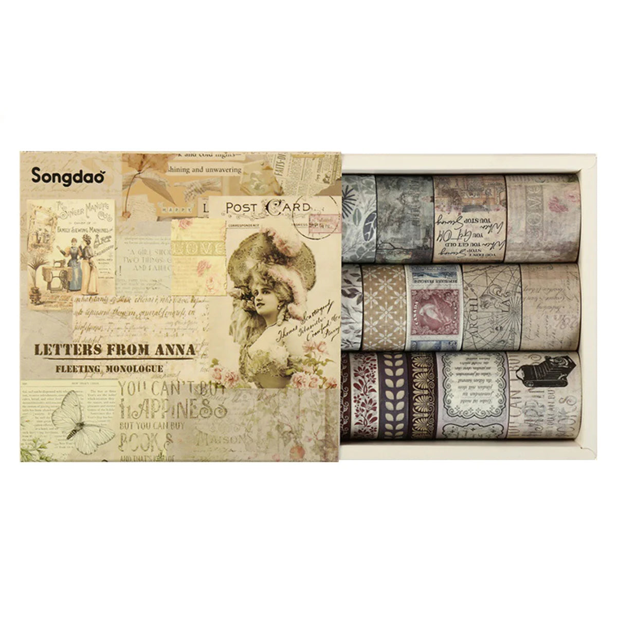 Retro Washi Tape Set – 18 to 24 Rolls per Box for DIY Crafts, Journals & Gift Wrapping