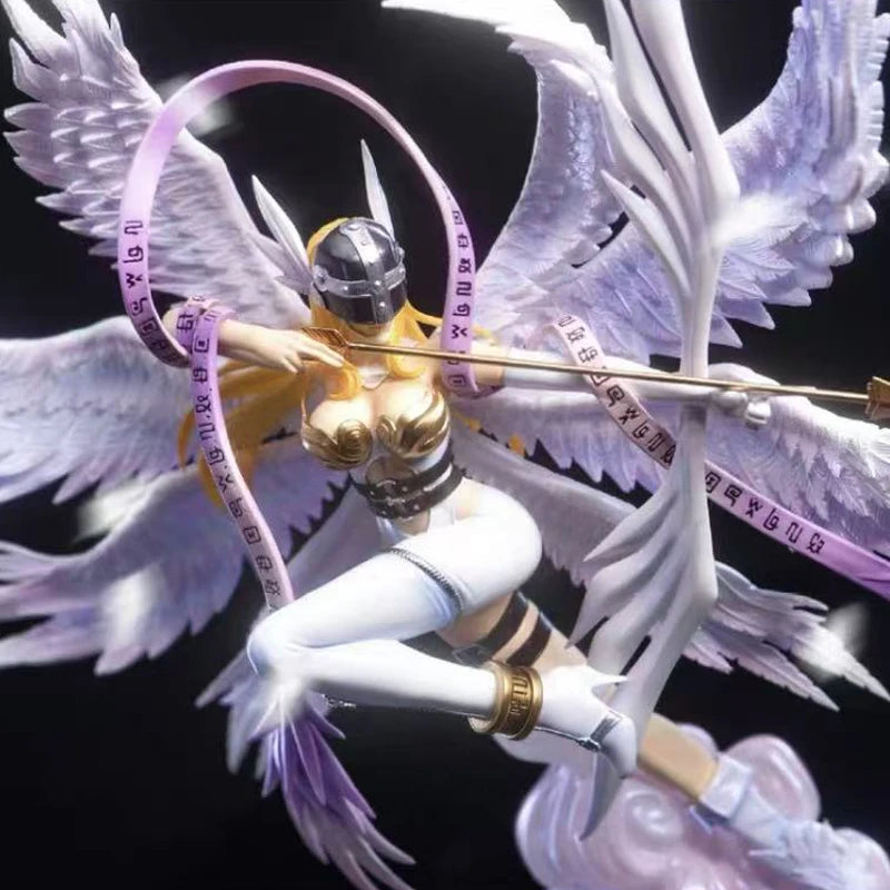 Angewomon Anime Figurine, Digimon Digital Monster Action Figures Bow Shooting Goddess Statue 26 CM