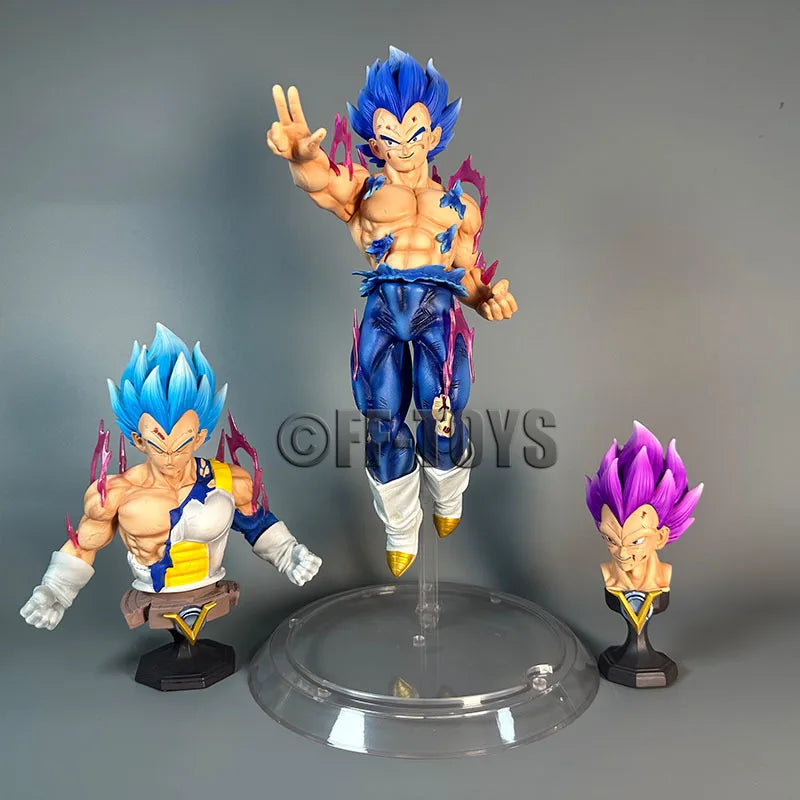 Vegeta Ultra Ego and Super Saiyan Blue Swappable Heads Anime Figure, Dragon Ball Z Action Figurines