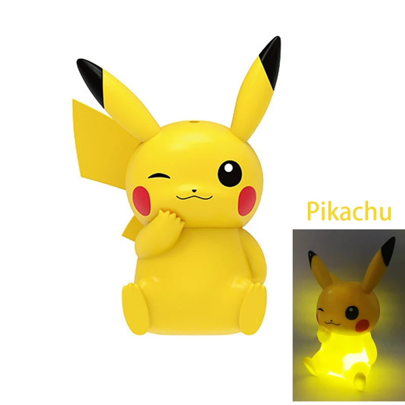 Pokemon Night Light Anime Dolls, Pikachu Eevee Jirachi Bulbasaur Psyduck Bedroom Bedside LED Lights Room Decor Kids Toys