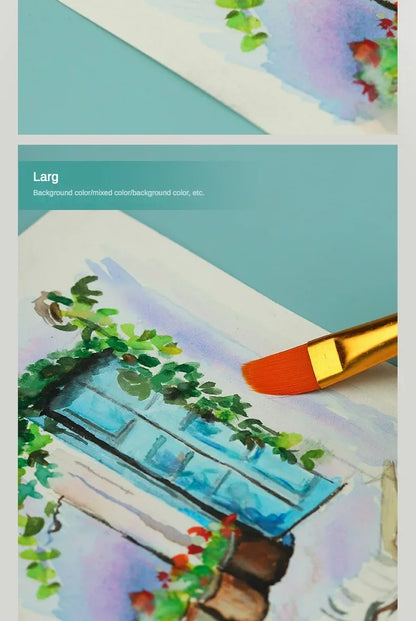 10-Piece Watercolor Brush Set – Multi-Functional Nylon Hair Brushes for Gouache, Oil & Acrylic Painting