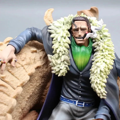 Crocodile Shichibukai Anime Figure, One Piece Sand Crocodile Sitting Action Figurines 18 CM