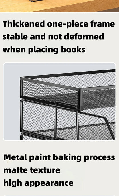 A4 Desk Organizer – Metal Wire Mesh Document Tray for Files, Letters, Books & Brochures