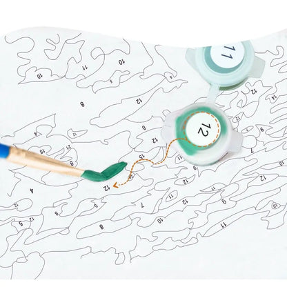 Sailing Ships and Landscape Paint by Numbers Kit – DIY Nature Landscape Acrylic Painting on Canvas for Adults