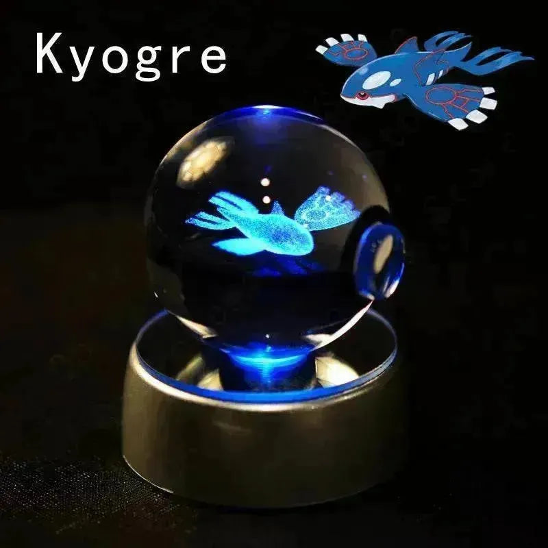 3D Pokemon Crystal Ball 5CM Mewtwo Pikachu Gengar Crystal Glass Pokemon Ball Pokeball Figure Night Light LED Lamp Base Gift - 29 Jigglypuff / 5CM - Otarealm