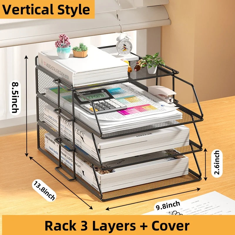 A4 Desk Organizer – Metal Wire Mesh Document Tray for Files, Letters, Books & Brochures