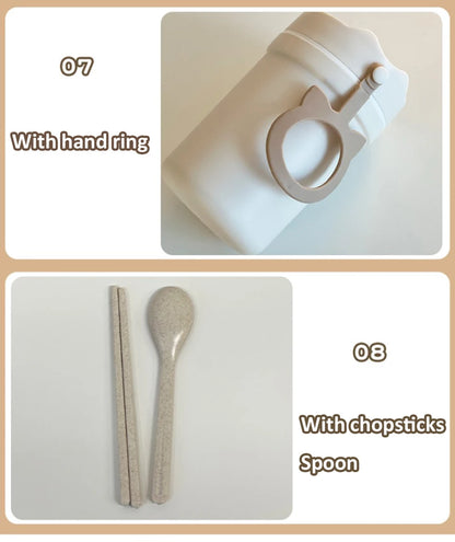 Simple Cute Portable Lunch Box, With Compartment & Microwave-Safe, Perfect for Work, School, or Picnics