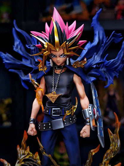 Yami Yugi Muto Anime Figure, Dark Yugi Pharaoh Atem Yu-Gi-Oh Duel Monsters Action Figurines PVC Statue 28 CM