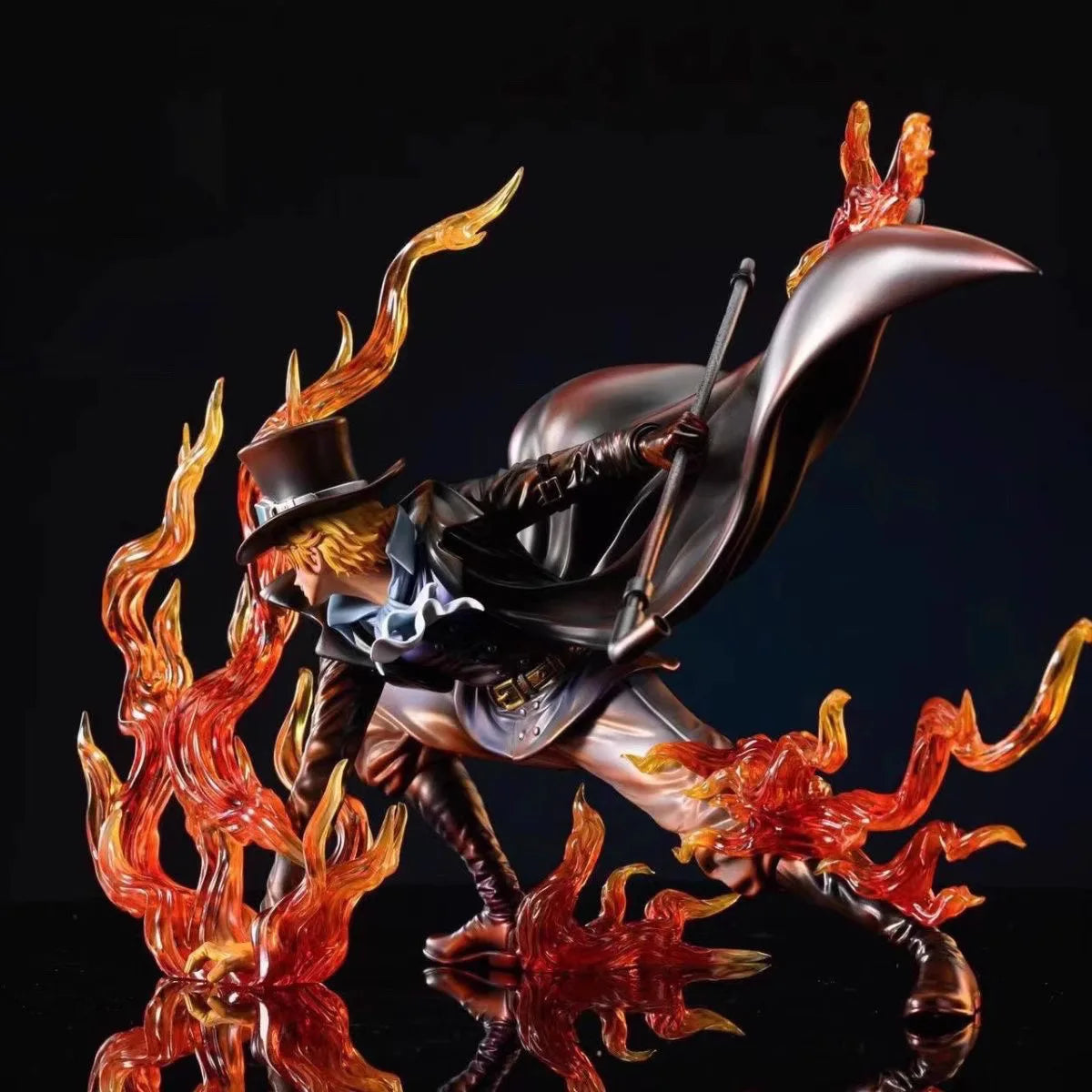 Flame Emperor Sabo Anime Figurine ,One Piece Action Figurines Fire Fist Revolutionary Army 22 CM