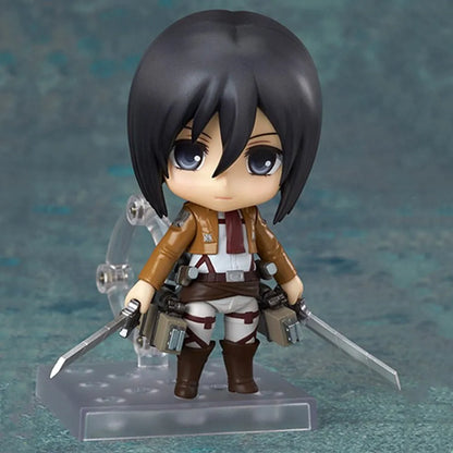 Attack on Titan Anime Figures, Shingeki no Kyojin Levi Ackerman, Eren Jaeger, Mikasa·Ackerman, Cute Kawaii Chibi Anime Figurines 10 cm