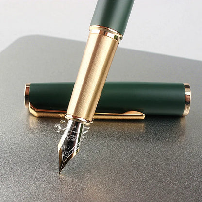 Fountain Pen Retro Design Metal Material Elegant Clip Fine Nib Writing Office Business Signature