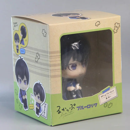 BLUE LOCK Cute Mini Figurines, Isagi Yoichi Chigiri Hyoma Nagi Seishiro Action Figures, Kawaii PVC Toys for Collector 10cm