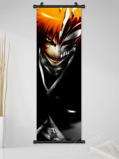 Bleach Canvas Scroll Posters, Wall Art Anime Artwork Painting Anime Hanging Poster
