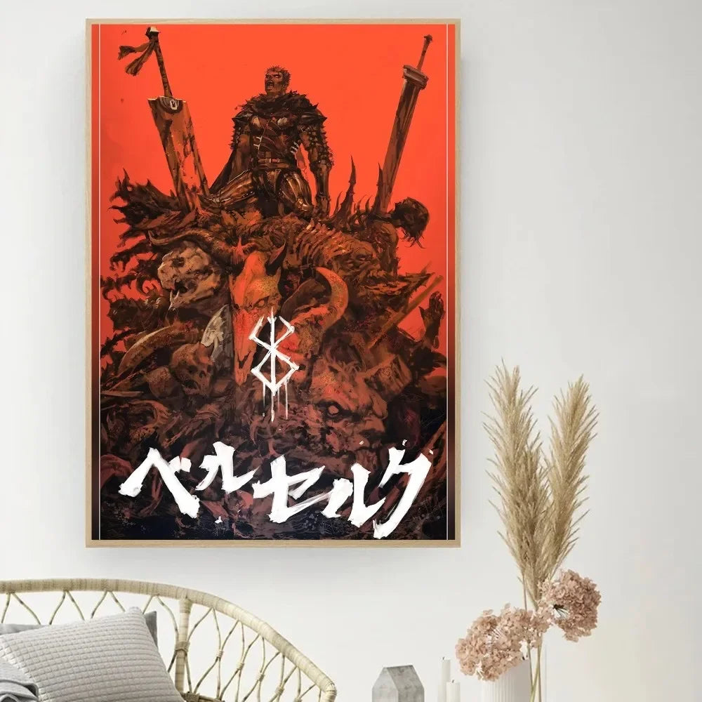Berserk Posters, Anime Poster DIY Vintage Movie Poster Wall Art