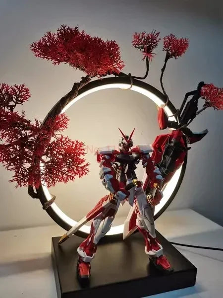 Warm Light Led Ring Lamp Anime Figurines Display, USB Socket Display Bracket Light Ring