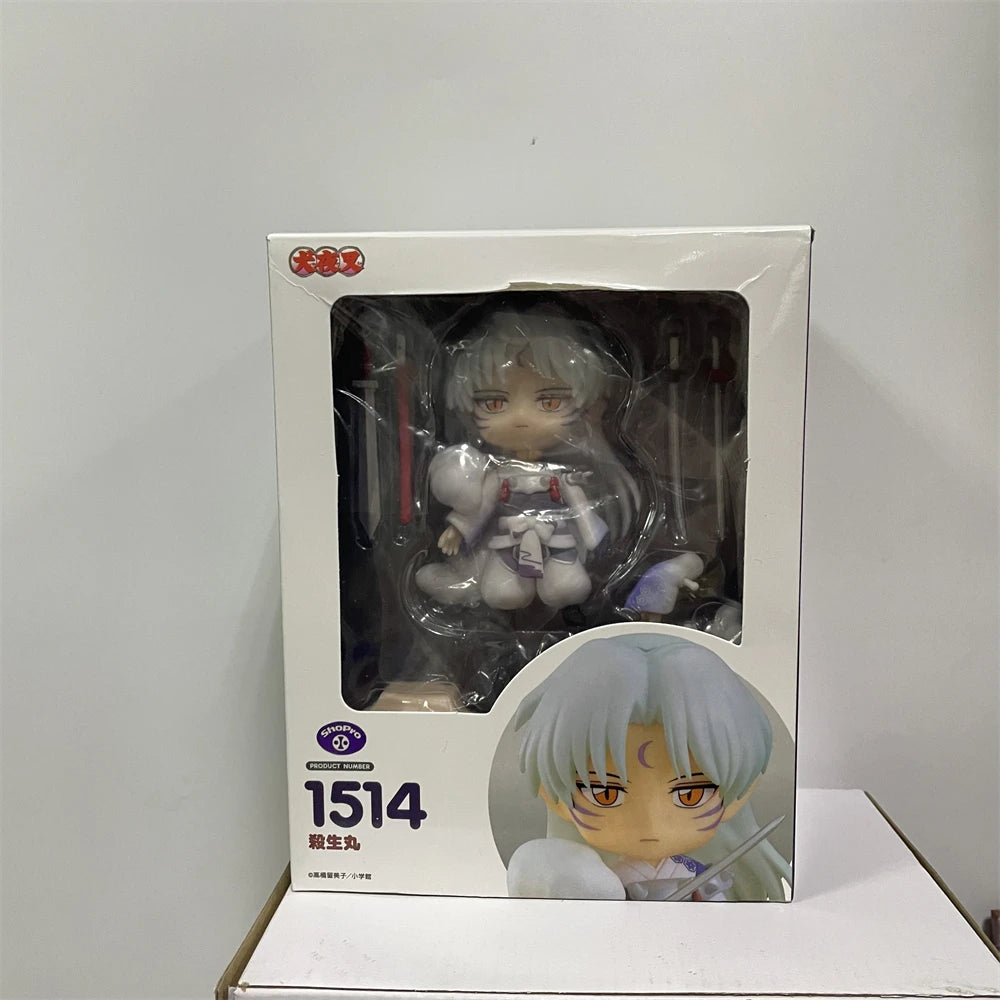 Cute Inuyasha and Sesshoumaru Anime FIgurines, Kawaii Chibi Action Figures PVC Cute Toys 10 cm