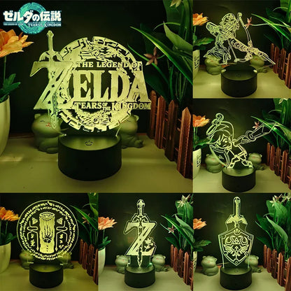 Legend of Zelda Night Lights Anime 3D Led Lamp Link Tears Of The Kingdom Lighting Bedroom Decoration
