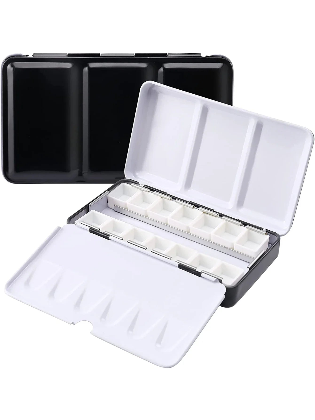 Empty Watercolor Palette with 14 Half Pans Metal Empty Watercolor Tin Palette Paint Case for DIY Travel