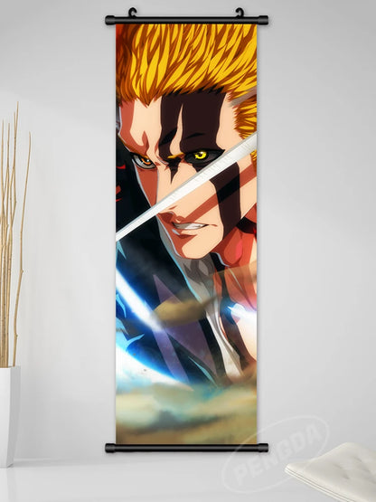 Bleach Canvas Scroll Posters, Wall Art Anime Artwork Painting Anime Hanging Poster