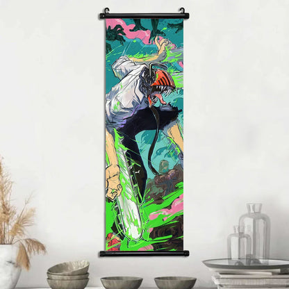 Chainsaw Man Anime Canvas Scrolls Collection, Wall Art Hanging Print Poster Home Decor