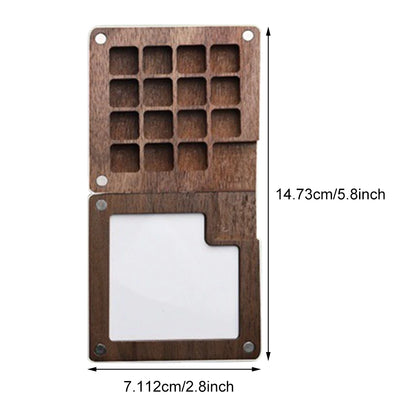 Travel Paint Palette Mini Watercolor Palette Set with Clip Portable Watercolor Set Wooden Grid Box