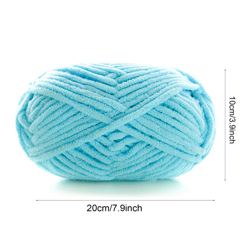 Thick Velvet Chenille Yarn – 2pcs x 50g Soft Knitting Yarn for DIY Scarves, Hats & Crafts