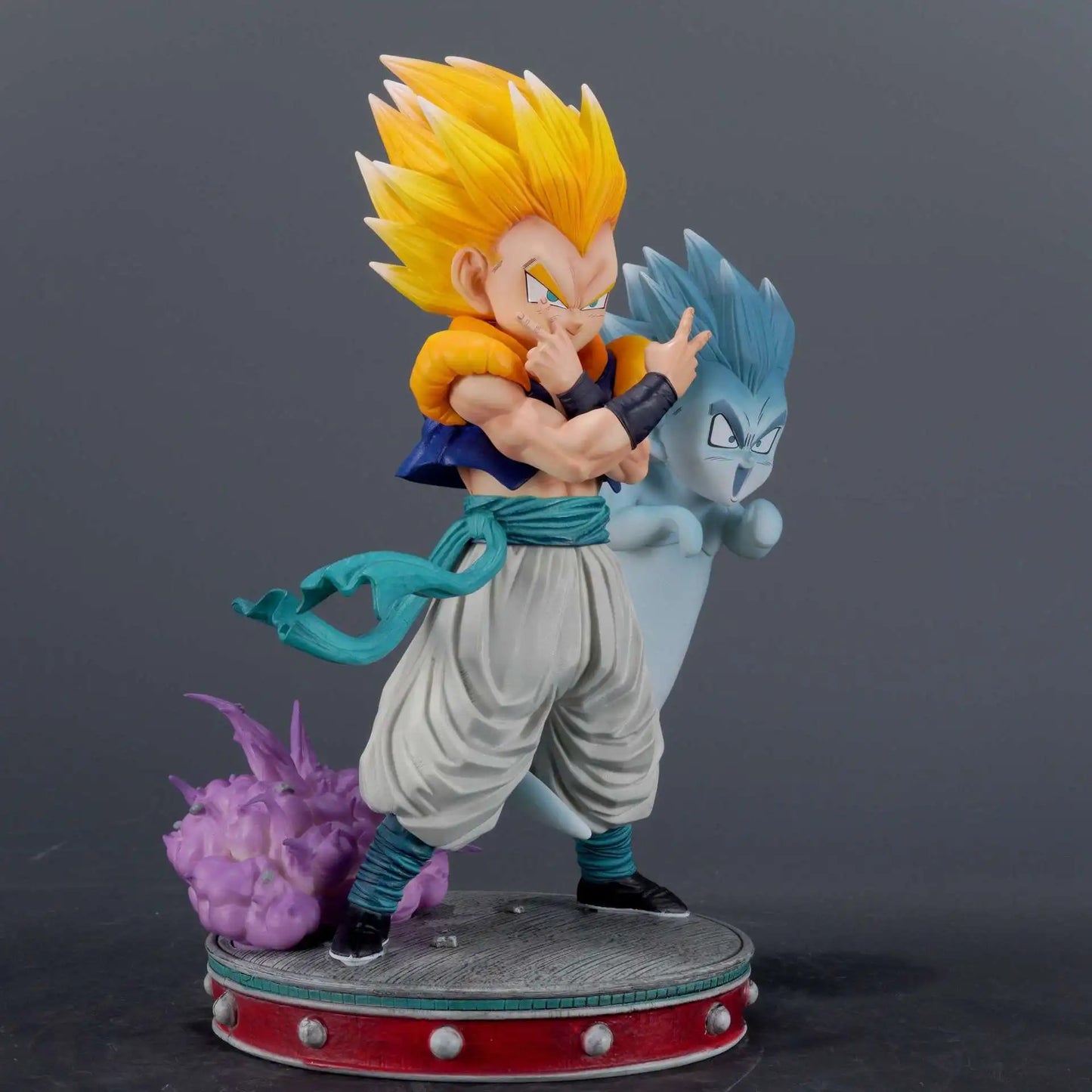 Super Saiyan Gotenks Anime Figurines, Dragon Ball Z Figures Ghost Squad Statue Figures Collection 24 CM