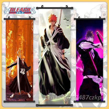 Bleach Canvas Scroll Posters, Wall Art Anime Artwork Painting Anime Hanging Poster