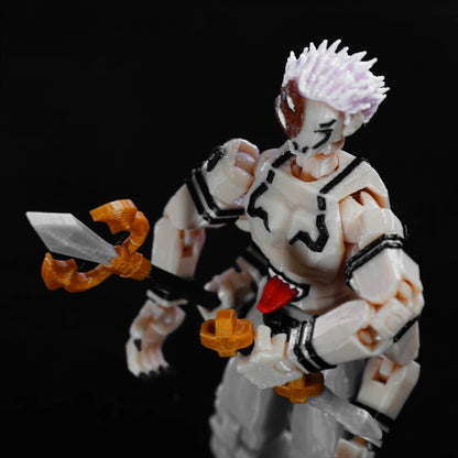 CloudAnimeStudio Ryomen Sukuna 3D Printed Figurine, Jujutsu Kaisen King Of Curses Multi-Jointed Shapeshift Toys