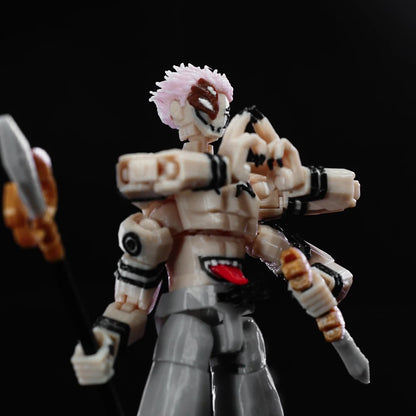 CloudAnimeStudio Ryomen Sukuna 3D Printed Figurine, Jujutsu Kaisen King Of Curses Multi-Jointed Shapeshift Toys