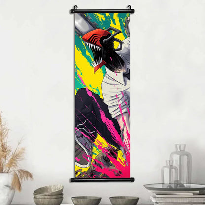 Chainsaw Man Anime Canvas Scrolls Collection, Wall Art Hanging Print Poster Home Decor