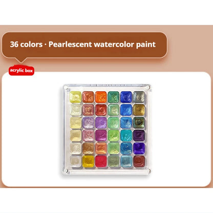 20/36/98 Color Pearlescent Watercolor Paint Intense Sparkle Metallic Watercolor Paint Set Glitter