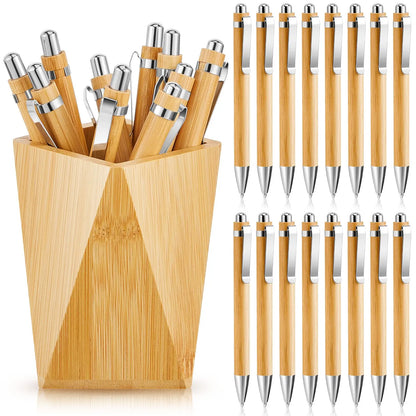 Bamboo Ballpoint Pen Stationery Office School Supplies 10 PCS