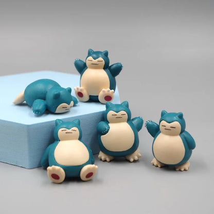 5 Pcs Snorlax Cake Topper Figurines, Pokemon Anime Mini Figure 1.8-3cm Cake Decor Kawaii Ornaments