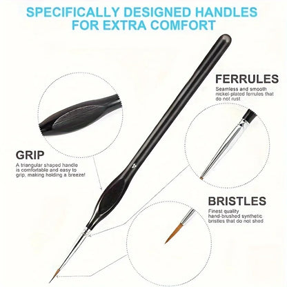 Precision Paint Brush Set for Fine Detail - Durable Miniature Brushes with Micro Tips 11 PCS