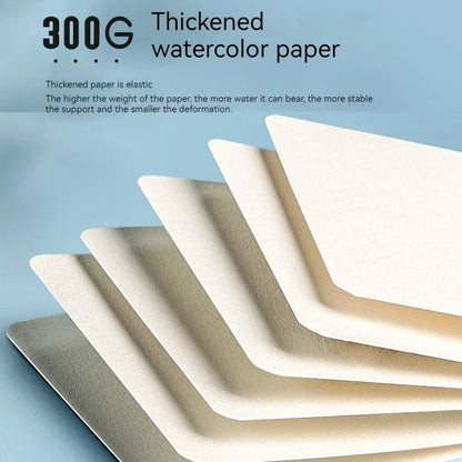 Blank Watercolor Paper Cards 50 PCS Portable Postcard 300g Square Round for Painting School Student Art Supplies